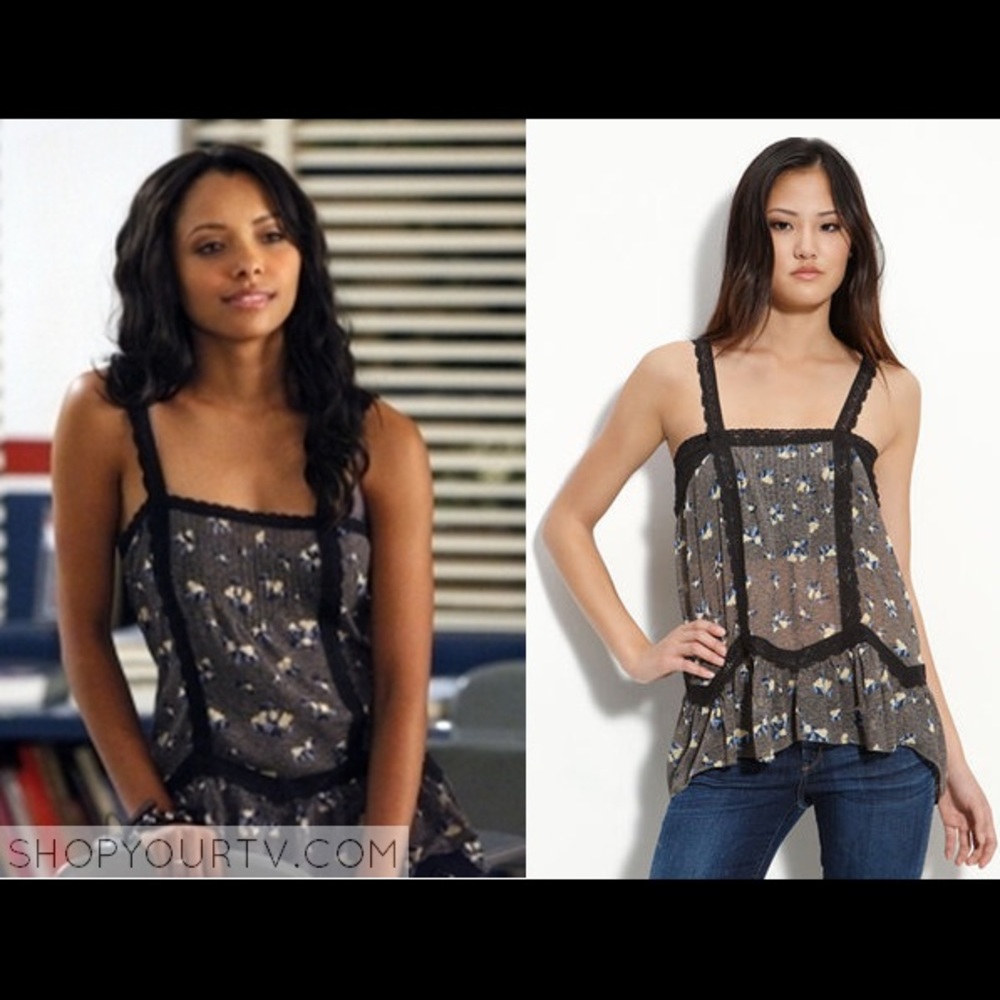 Free People Ruffle Floral Tank Top